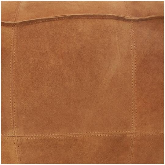28" Leather Low Profile Square Pouf with Patchwork Design